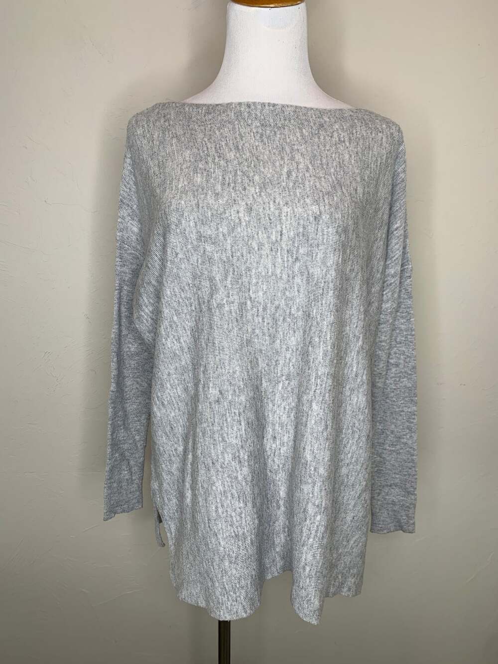 Gray Oversized Sweater Boxy Sz Small Flowy Boho Casual